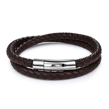Load image into Gallery viewer, Leather Bracelet Dark Blue